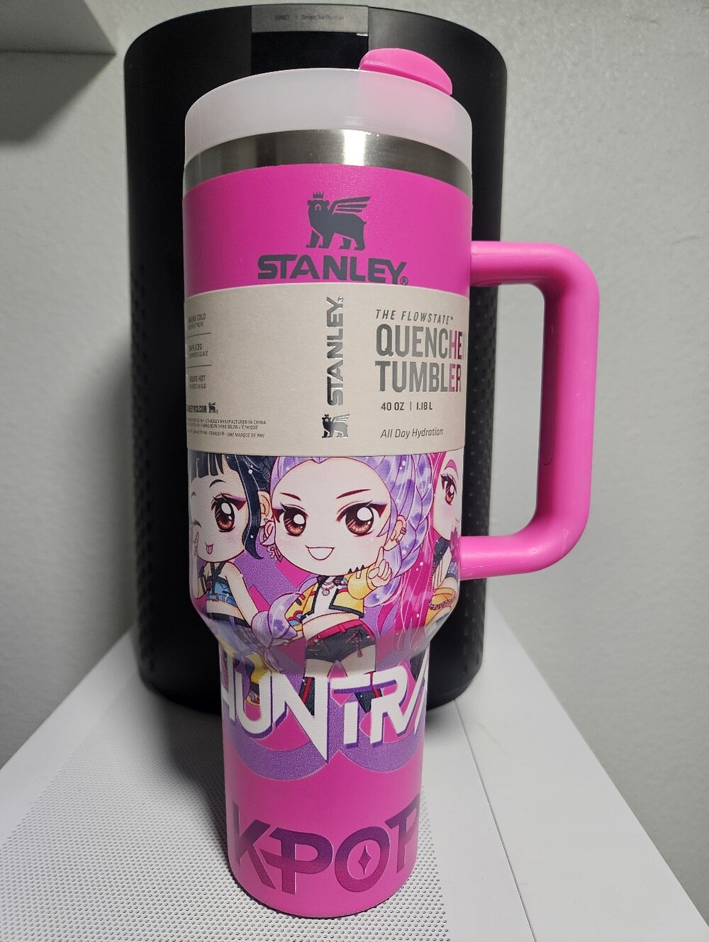 Demon Hunter Pink Quencher Tumbler with Handle - Bright Pink